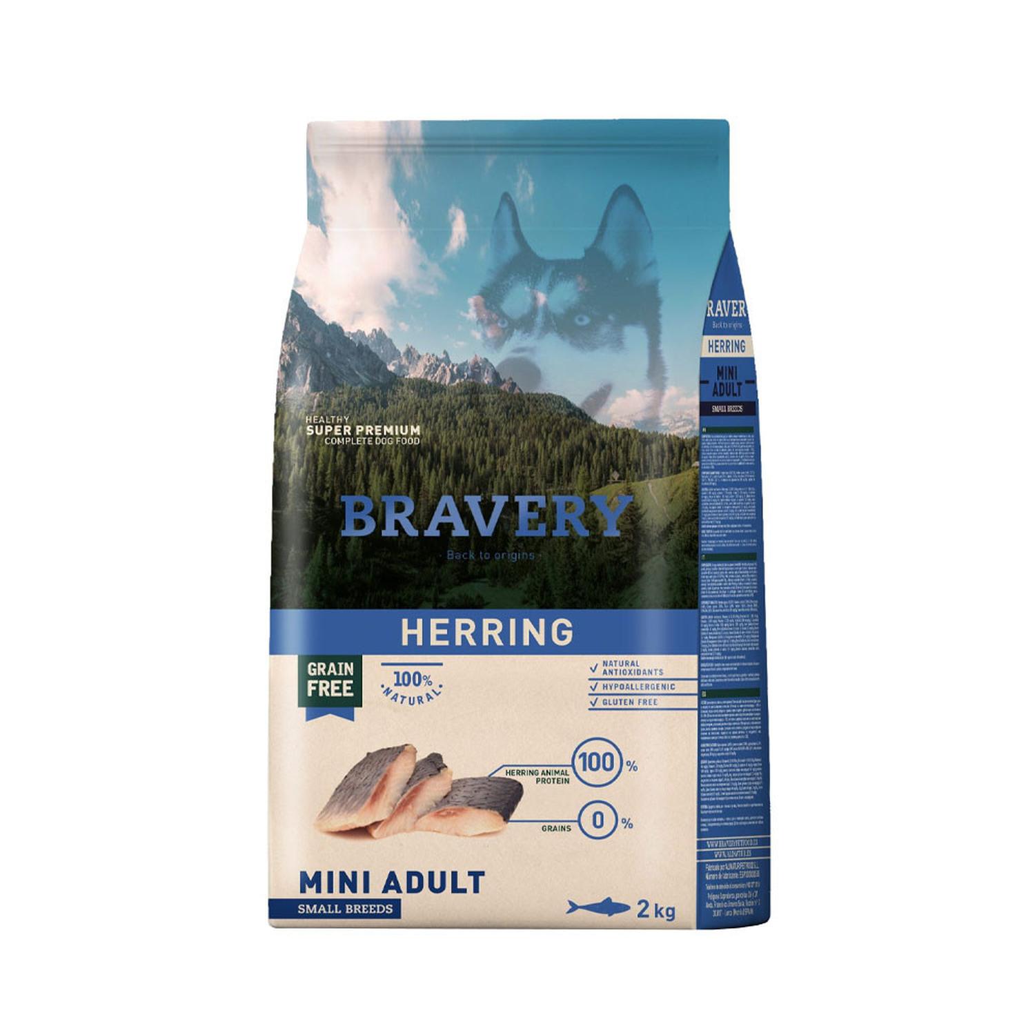 ALIMENTO BRAVERY HERRING MINI ADULTO RAZA PEQUEÑA 2KG - 1