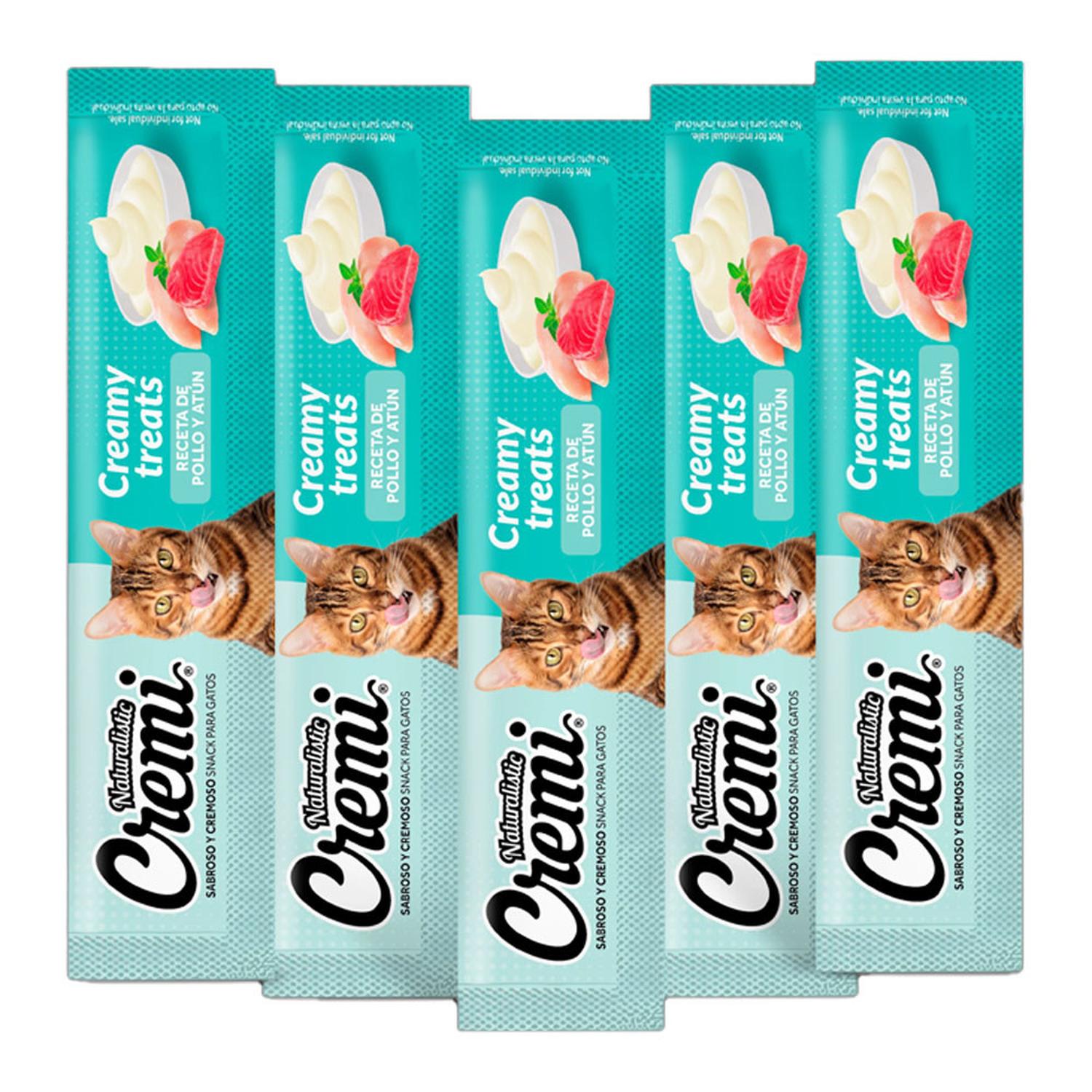 SNACK PARA GATOS NATURALISTIC CREMI POLLO Y ATÚN PACK X 6UND - 3