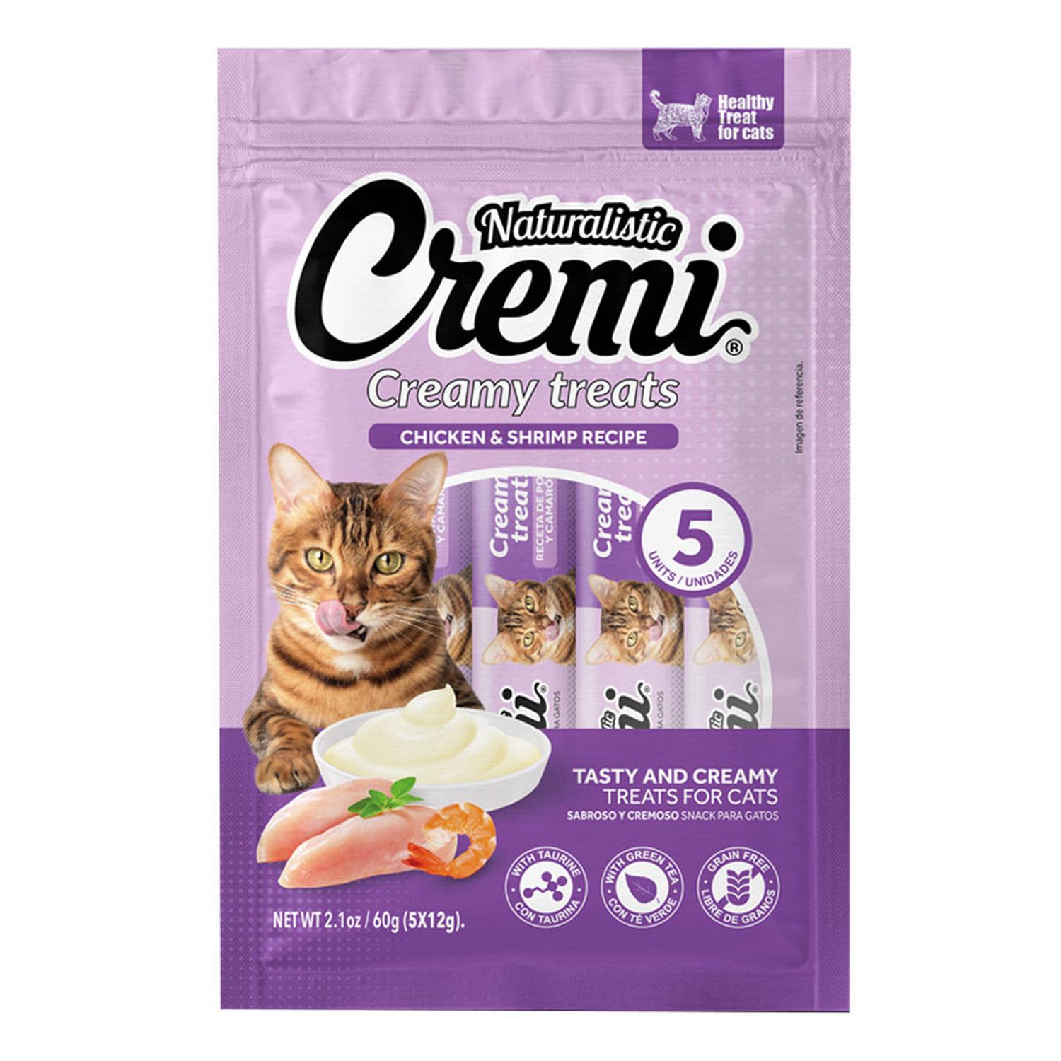 SNACK PARA GATO NATURALISTIC CREMI POLLO Y CAMARÓN PACK 6UND - 2