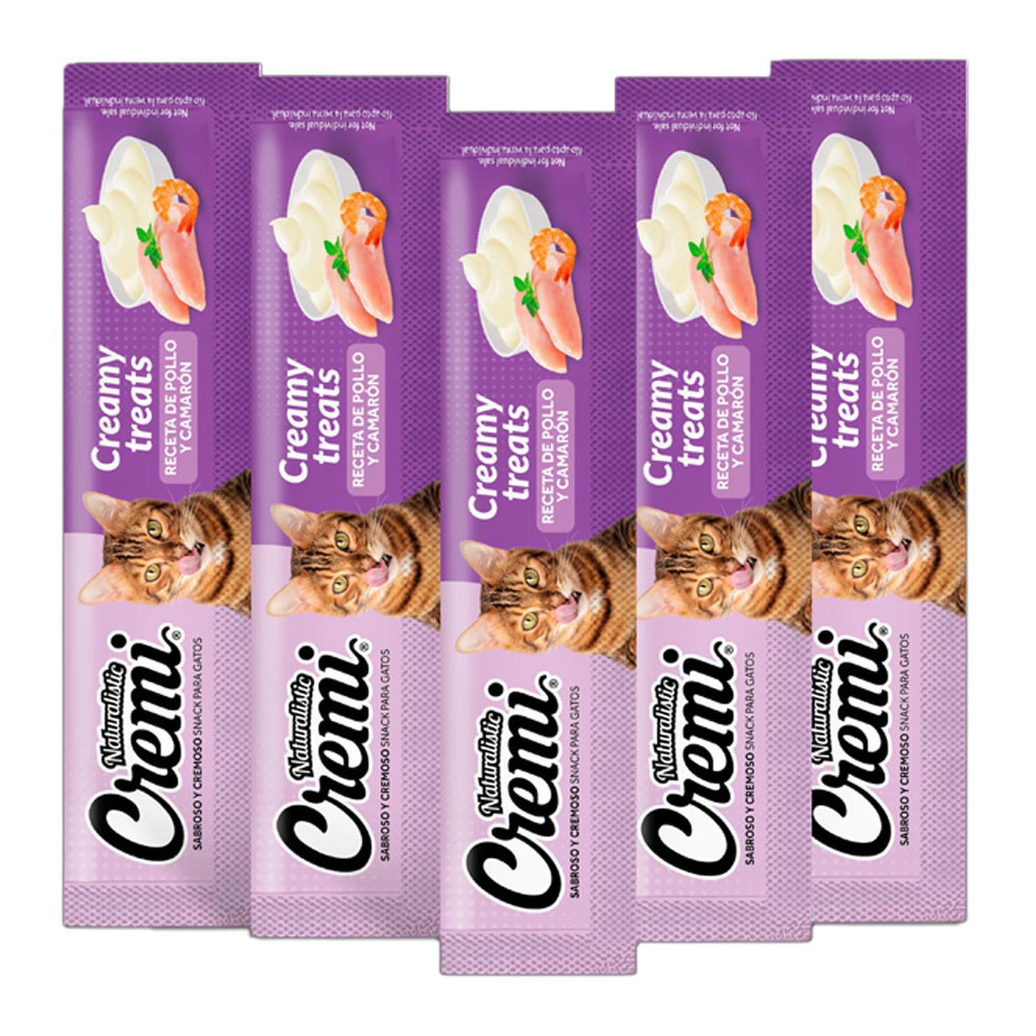 SNACK PARA GATO NATURALISTIC CREMI POLLO Y CAMARÓN PACK 6UND - 3