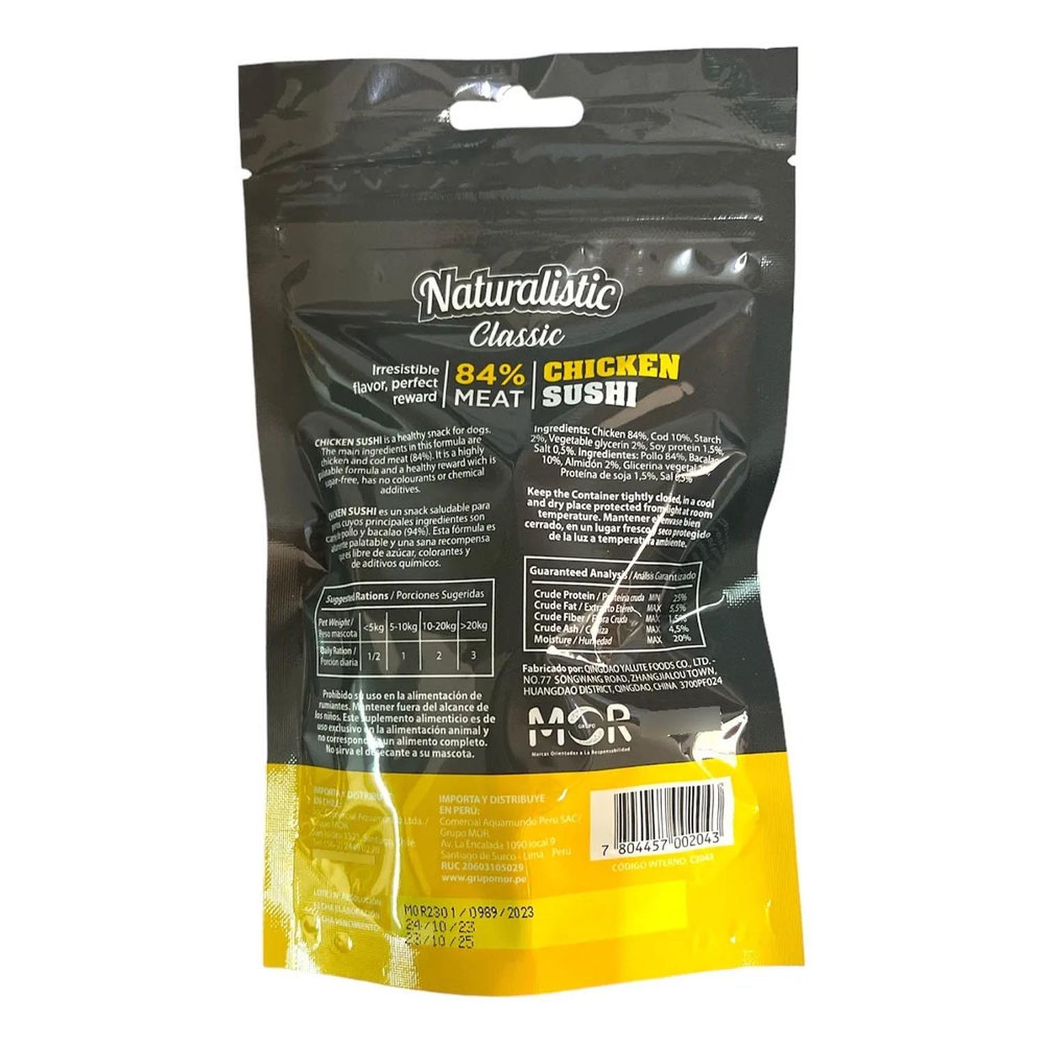 SNACK PARA PERROS NATURALISTIC CLASSIC CHICKEN SUSHI 100GR - 3
