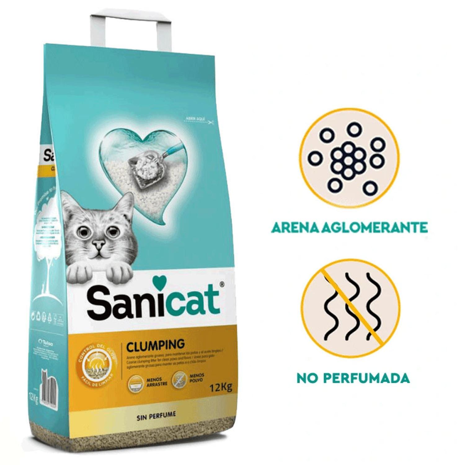 SANICAT CLUMPING ARENA SANITARIA AGLOMERANTE PARA GATOS 12KG - 3