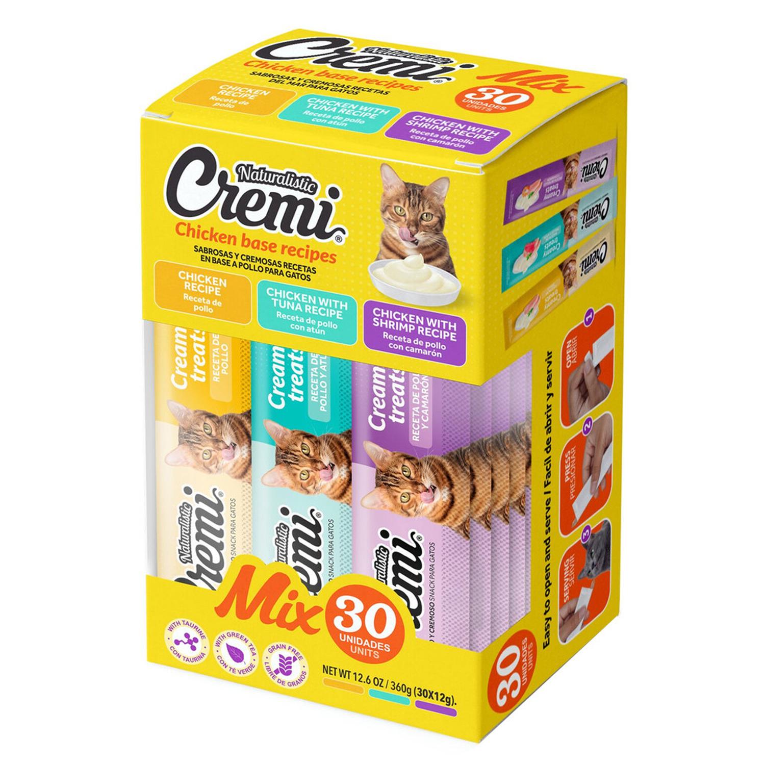SNACK PARA GATO CREMI BOX MIX DE POLLO PACK 30 TUBOS VARIADOS - 1