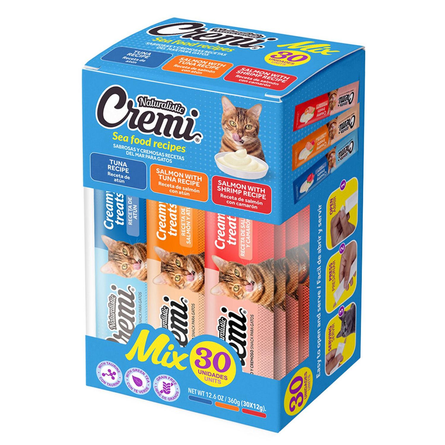 SNACK PARA GATO CREMI BOX MIX DEL MAR PACK 30 TUBOS VARIADOS - 1