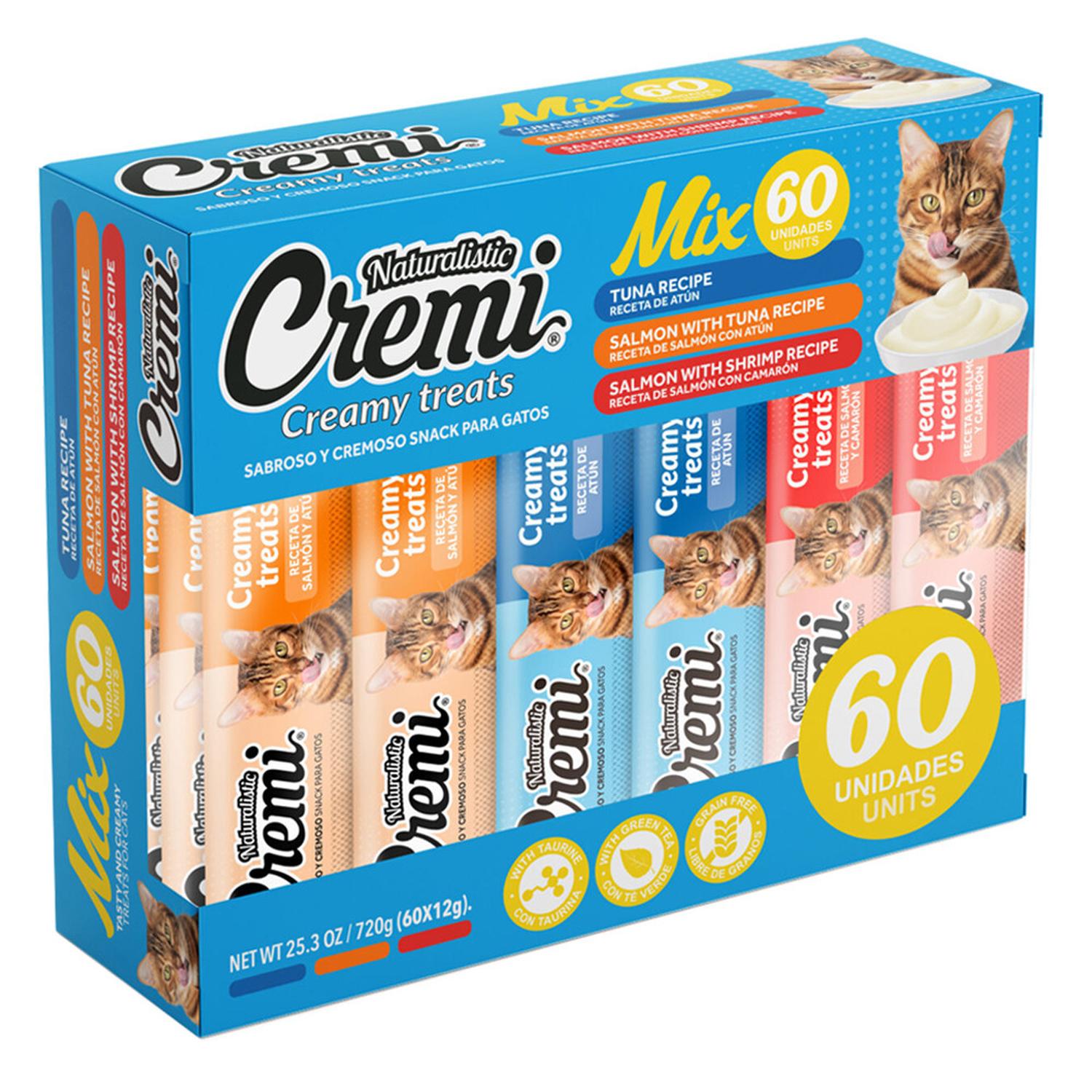 SNACK PARA GATO CREMI BOX MIX DEL MAR PACK 60 TUBOS VARIADOS - 1