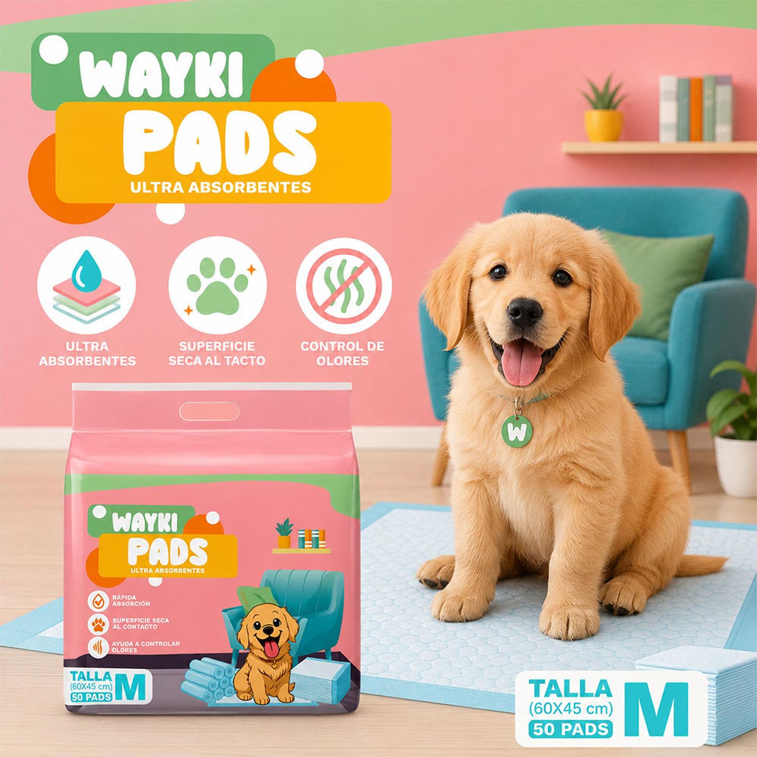 PAÑALES DE PISO PARA PERROS WAYKI PADS – M - 2