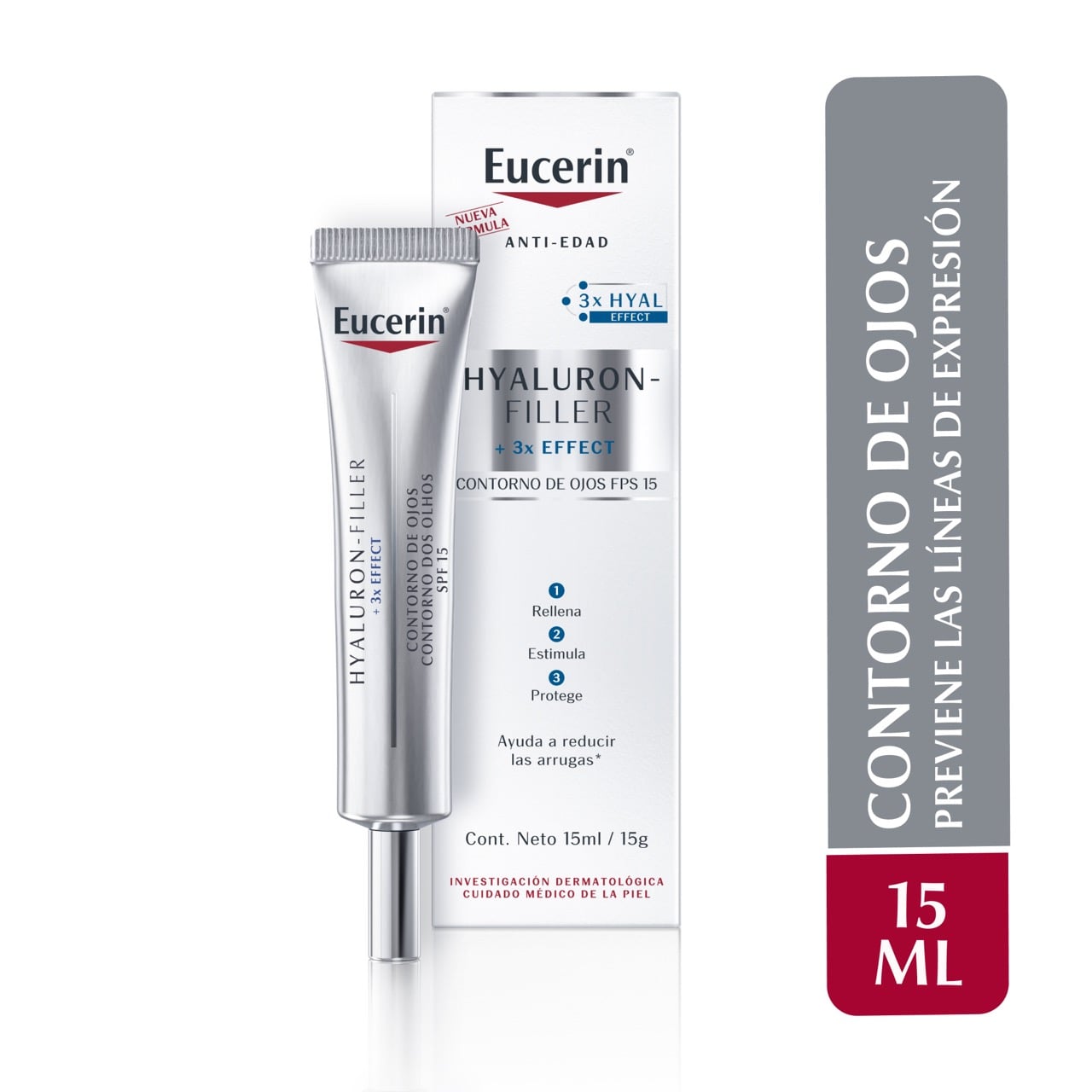 EUCERIN HYALURON-FILLER + 3X EFFECT CONTORNO DE OJOS FPS15 15ML - 1