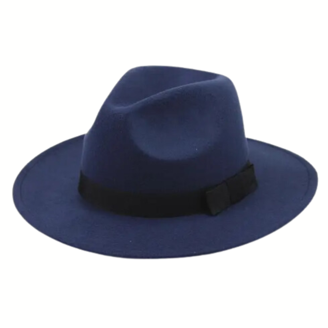 SOMBRERO VAQUERO UNISEX DE PANA CINTA - AZUL - 59CM - 1