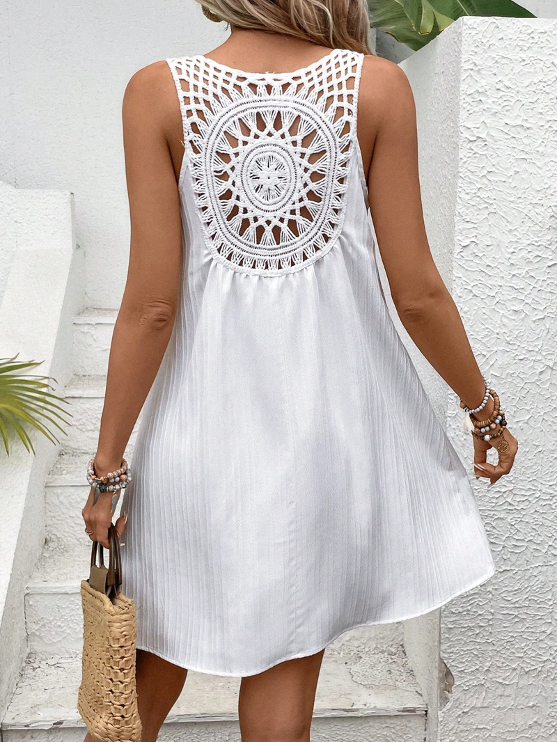 VESTIDO DE VERANO VIJAY CON CUELLO V Y DISEÑO EN LA ESPALDA - TALLA L - 2