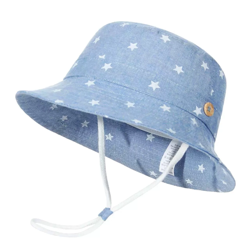 BUCKET HAT MERCURIO CELESTE 52CM: GORRO PARA NIÑOS DE 2 A 5 AÑOS - 1