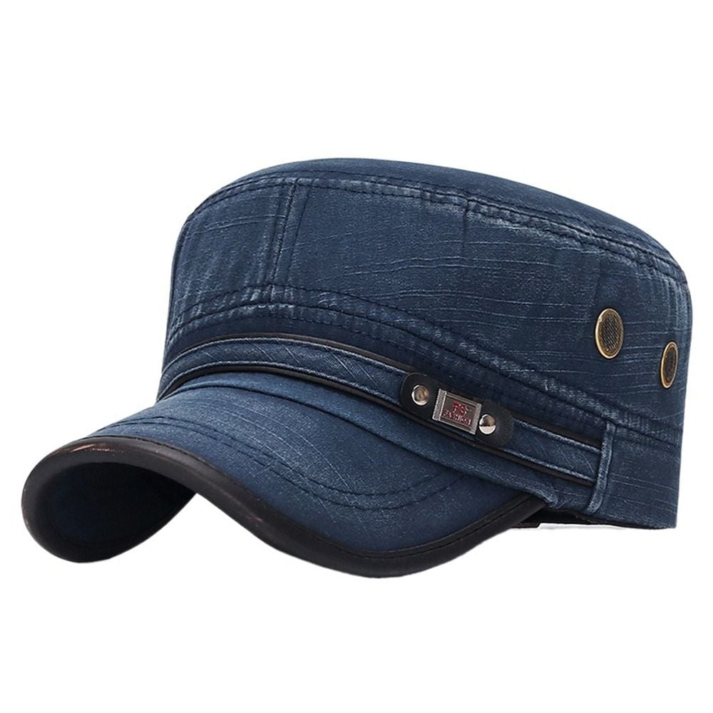 GORRA CARBONERA FASHION AZUL BORDEADO ESTILO MILITAR - 1