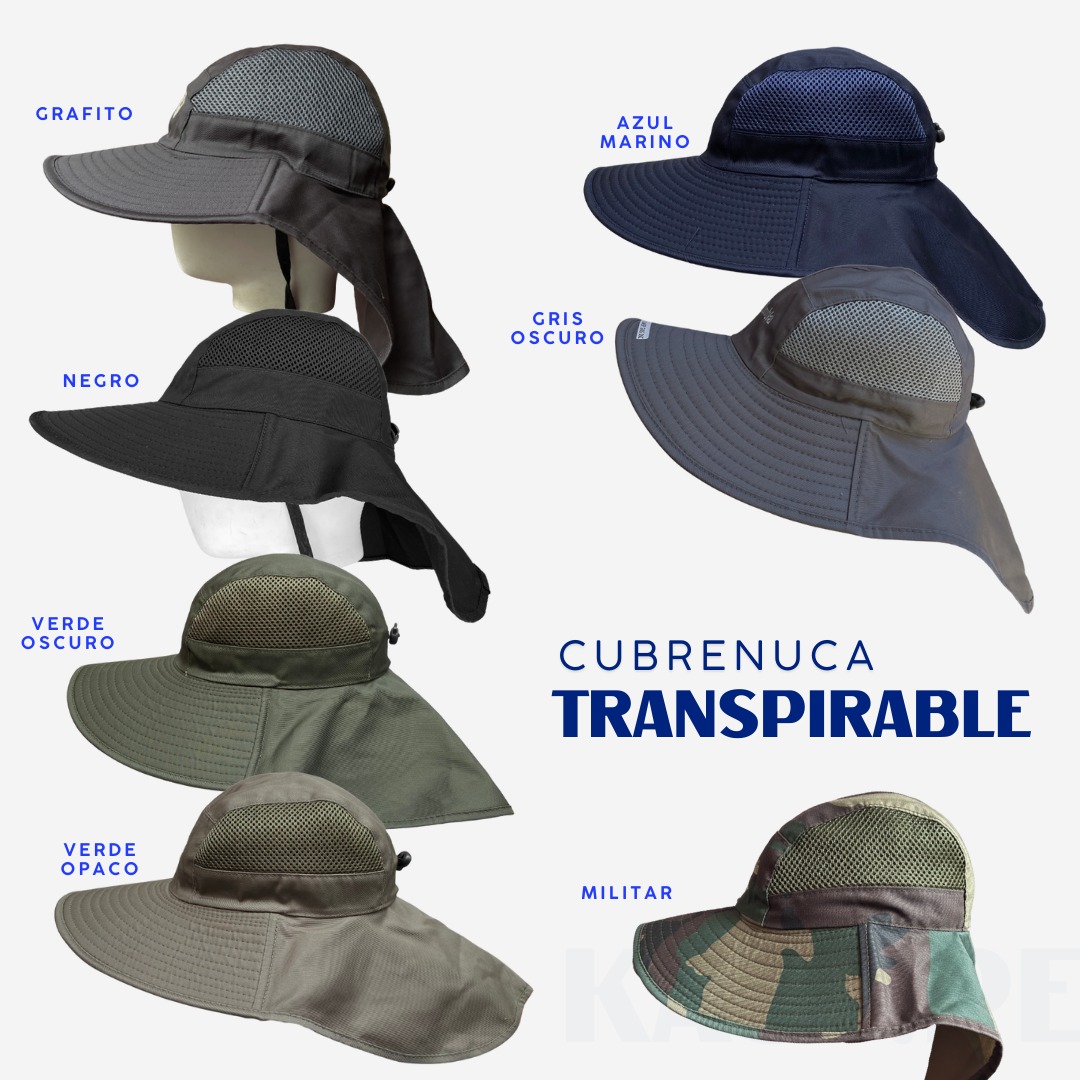 SOMBRERO CUBRENUCA TRANSPIRABLE GORRO ALTA PROTECCION SOL - 2