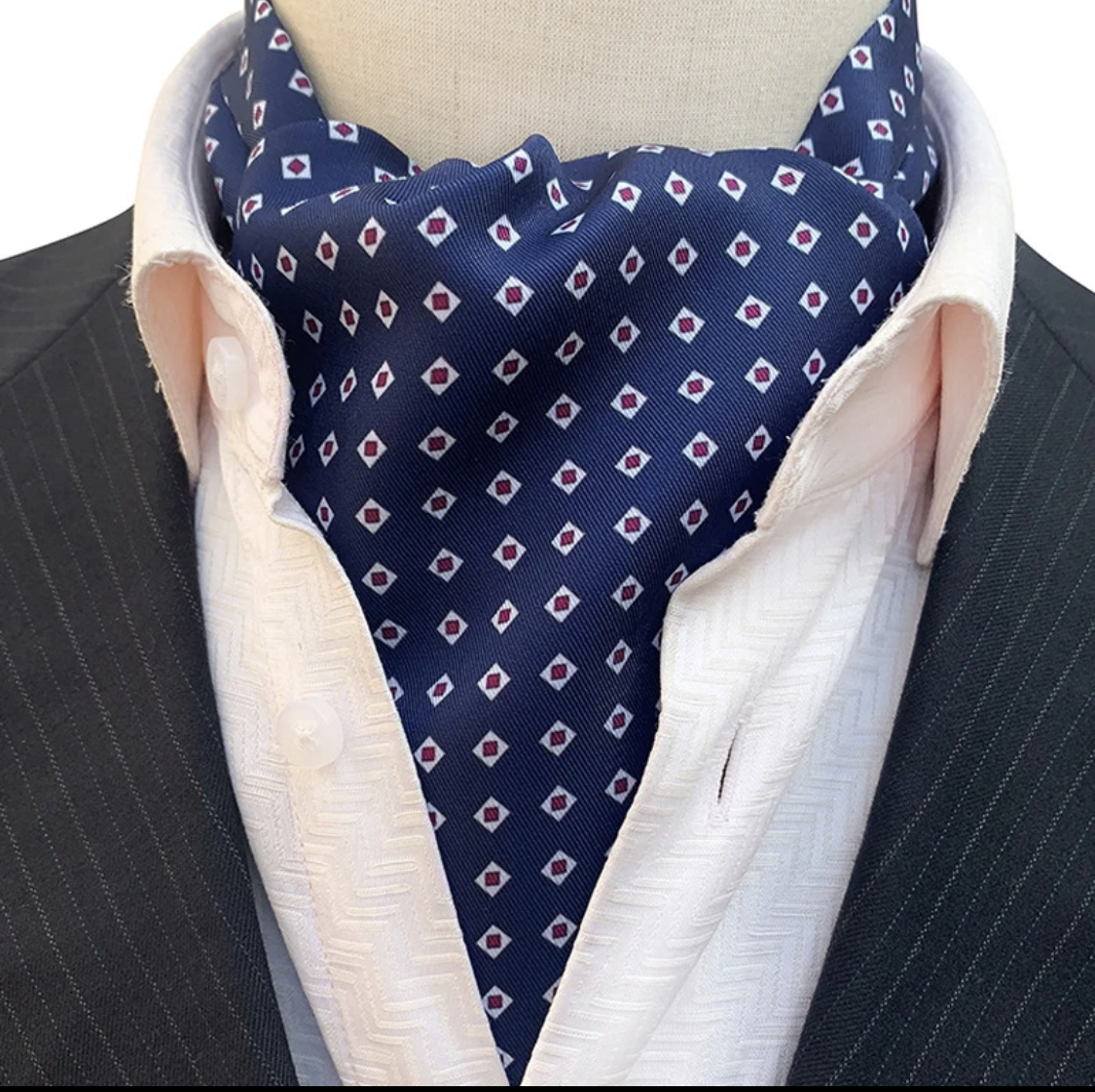 BUFANDA CORBATA ADRIAN DE SEDA PARA HOMBRE - AZUL - 1