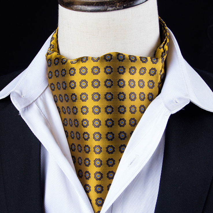 BUFANDA CORBATA ALAN DE SEDA PARA HOMBRE - DORADO - 1