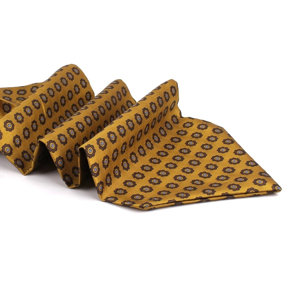 BUFANDA CORBATA ALAN DE SEDA PARA HOMBRE - DORADO - 3