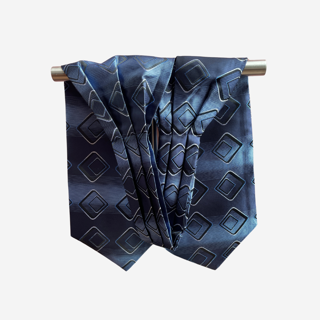 BUFANDA CORBATA HUGO DE SEDA PARA HOMBRE - AZUL - 2