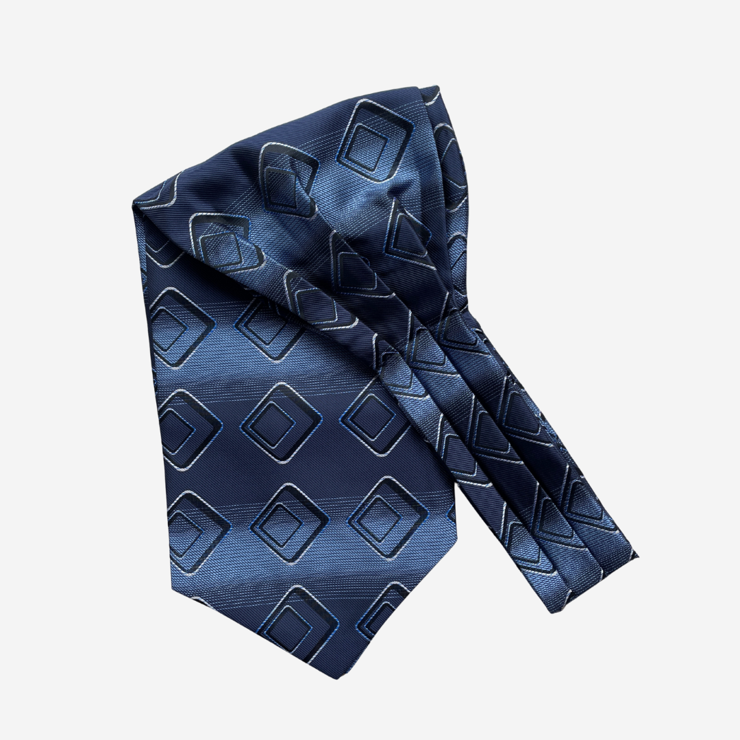 BUFANDA CORBATA HUGO DE SEDA PARA HOMBRE - AZUL - 3