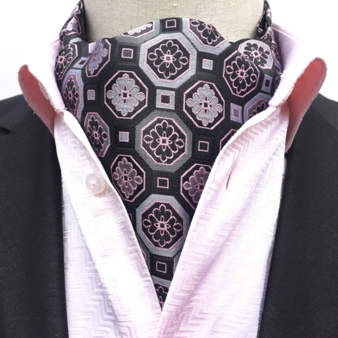 BUFANDA CORBATA MASON DE SEDA PARA HOMBRE - LILA - 1