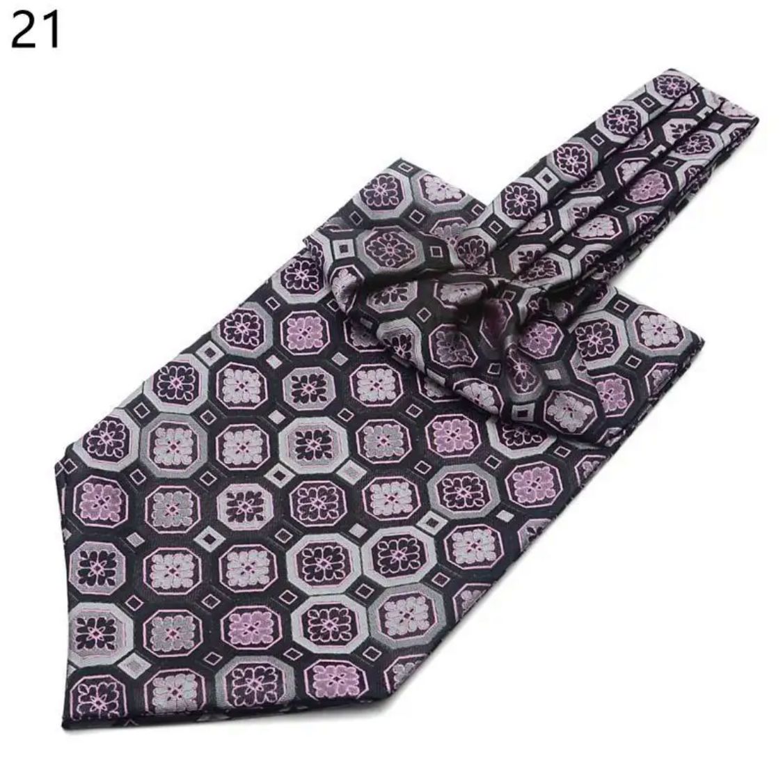 BUFANDA CORBATA MASON DE SEDA PARA HOMBRE - LILA - 2