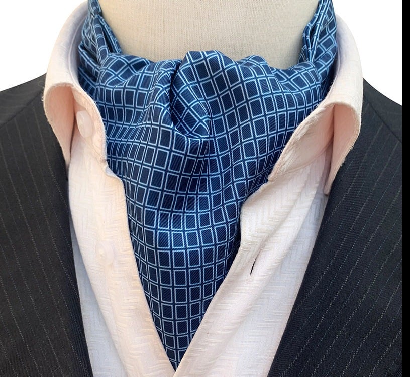BUFANDA CORBATA RENIER DE SEDA PARA HOMBRE - AZUL - 1