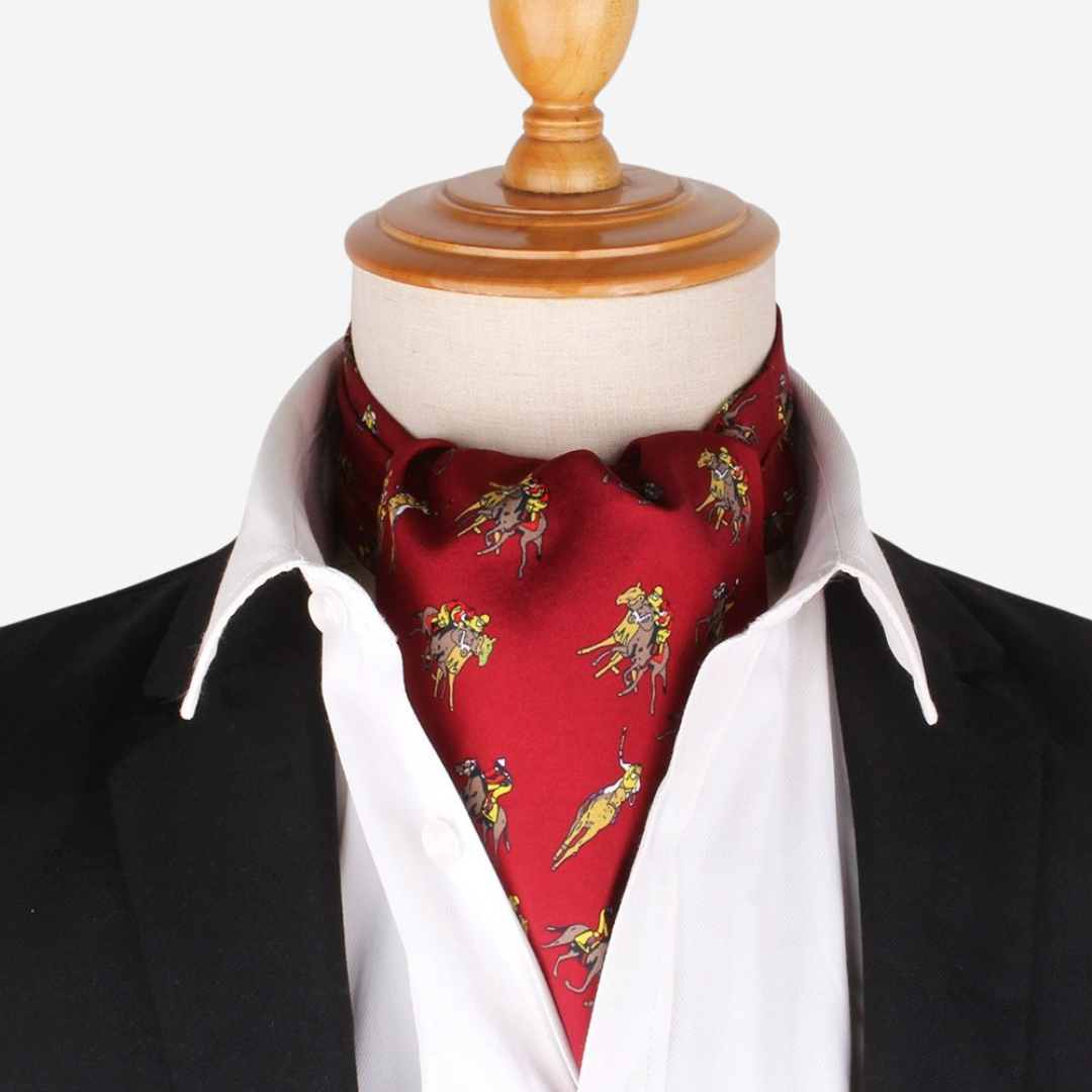 BUFANDA CORBATA RIDER DE SEDA PARA HOMBRE - ROJO - 1