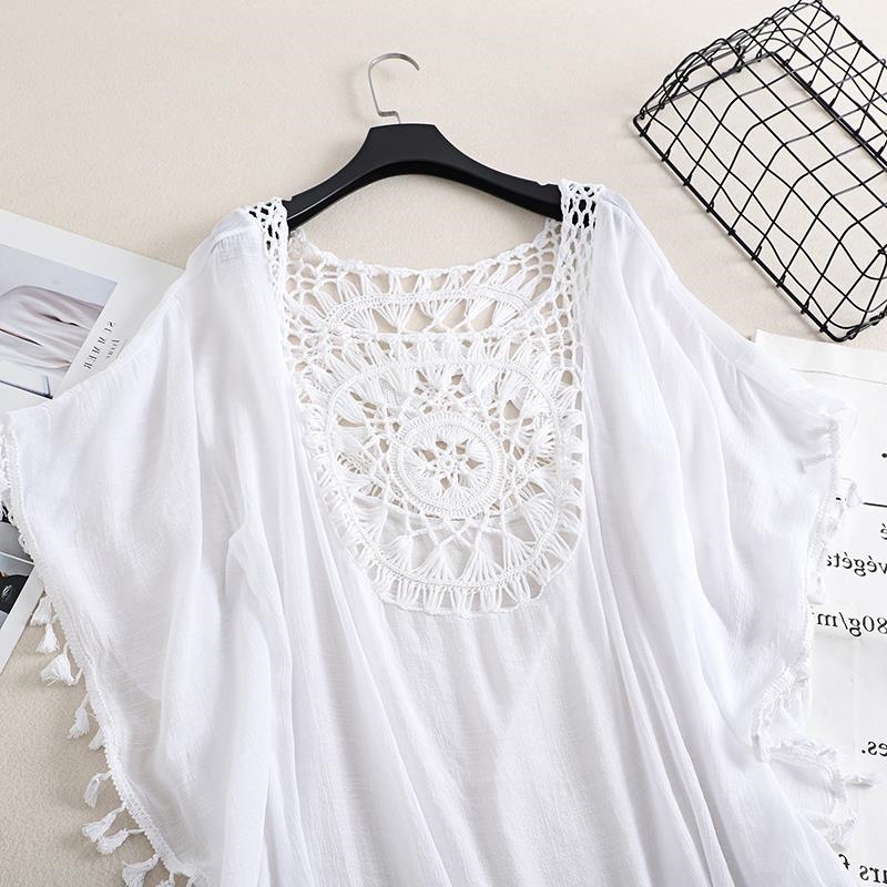 SALIDA DE PLAYA YULISSA BLANCO CON ACABADO ELEGANTE TALLA M/L - 3