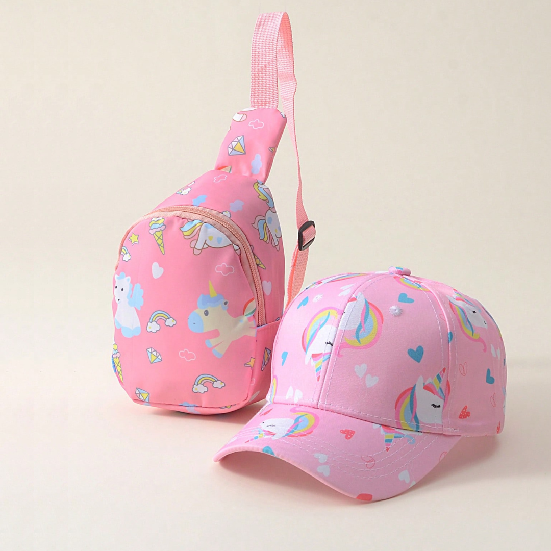 PACK NUBELA GORRO + MOCHILITA UNICORNIOS PARA NIÑAS 2 A 6+ AÑOS - 1