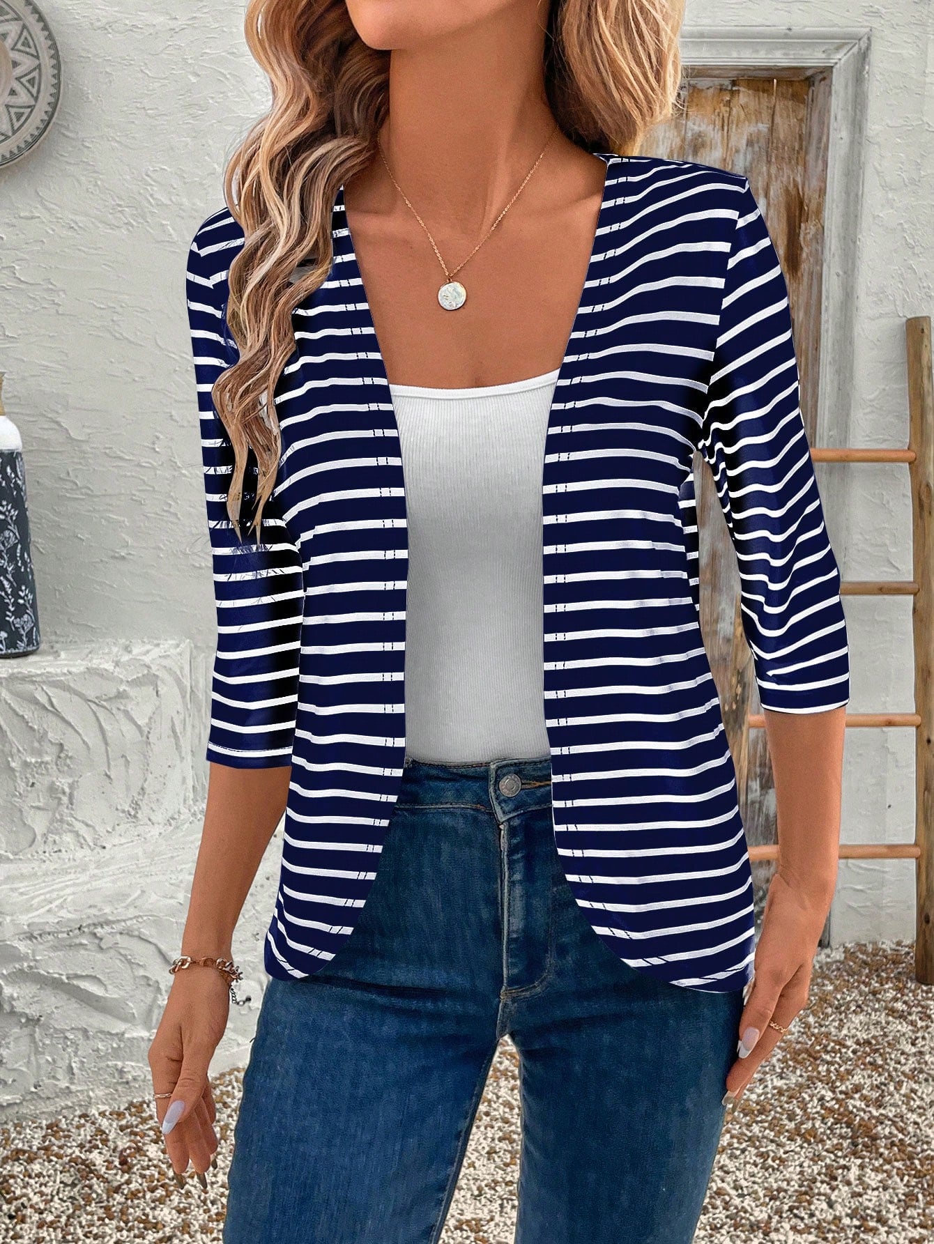 CARDIGAN PARA MUJER ELHOIS RAYAS - TALLA M/L - 1