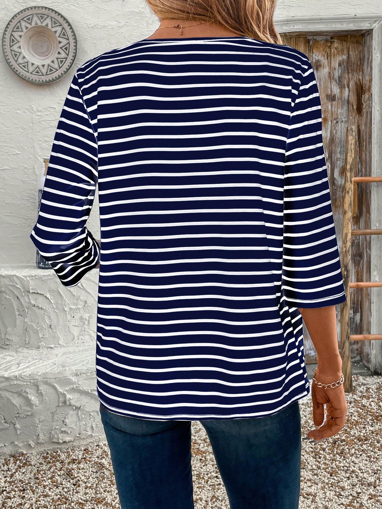 CARDIGAN PARA MUJER ELHOIS RAYAS - TALLA M/L - 4