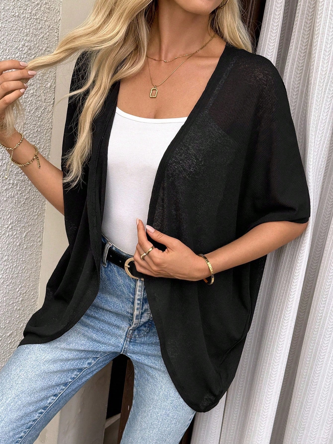 CARDIGAN PARA MUJER KAELI NEGRO - TALLA M - 2