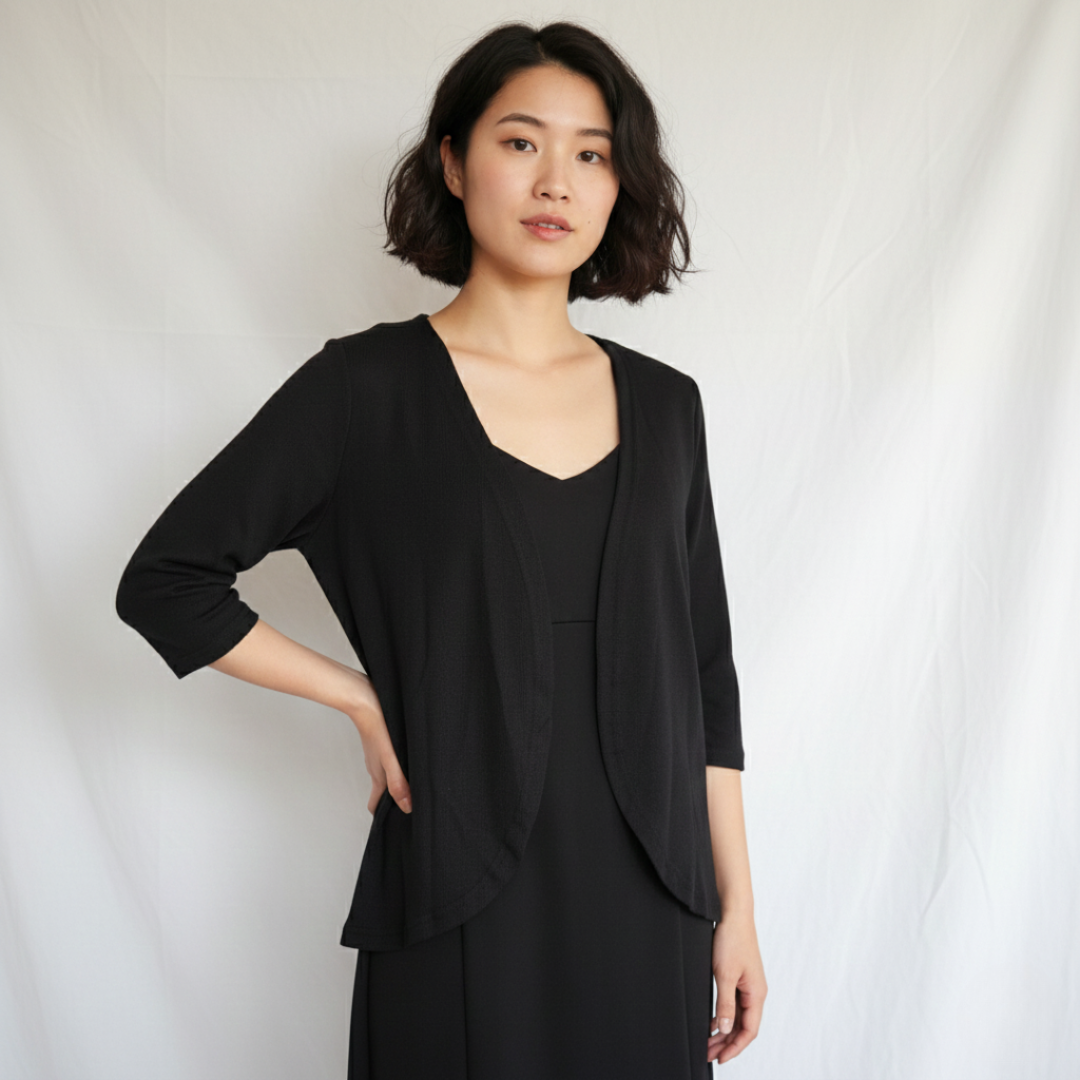 CARDIGAN SILVIA CHOMPA DELGADA PARA MUJER NEGRO - TALLA M - 2