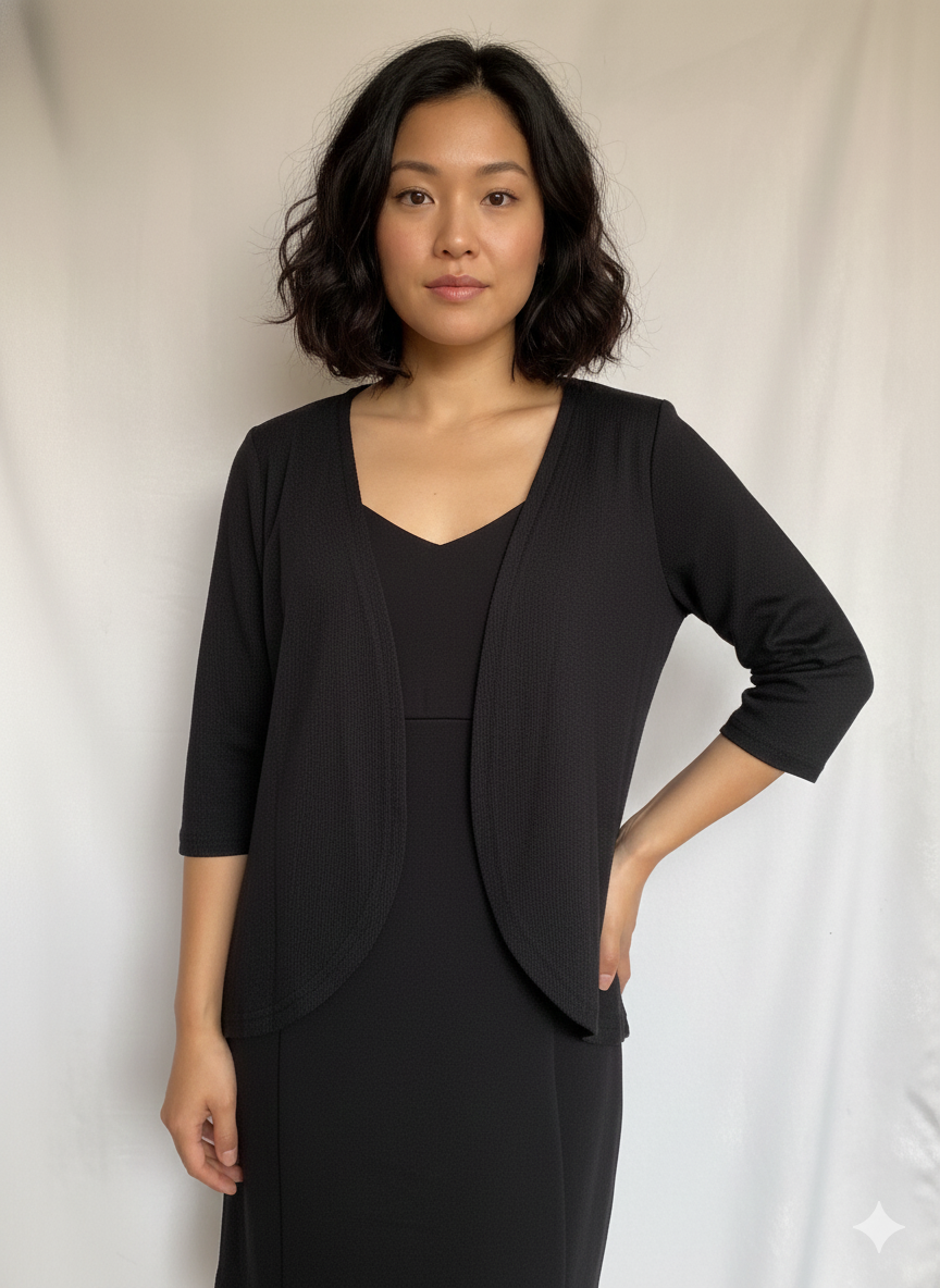 CARDIGAN SILVIA CHOMPA DELGADA PARA MUJER NEGRO - TALLA M - 3