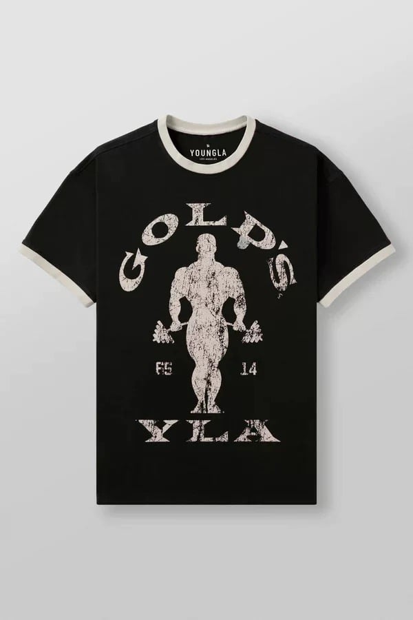 POLO YOUNGLA GOLDS GYM RINGER TEE YLA - M - 3