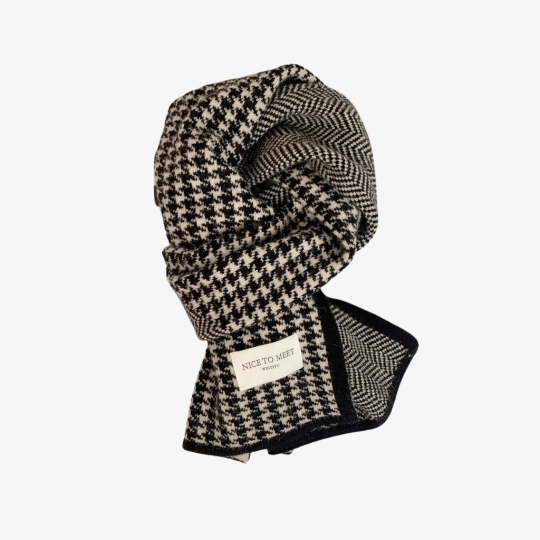 BUFANDA CHALINA INDIGO A PATRONES - NEGRO - 1