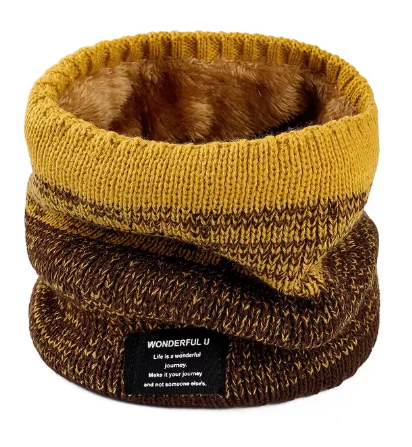 CUELLERA WARM JASPEADO BUFANDA DE INVIERNO UNISEX ROSADO - 1