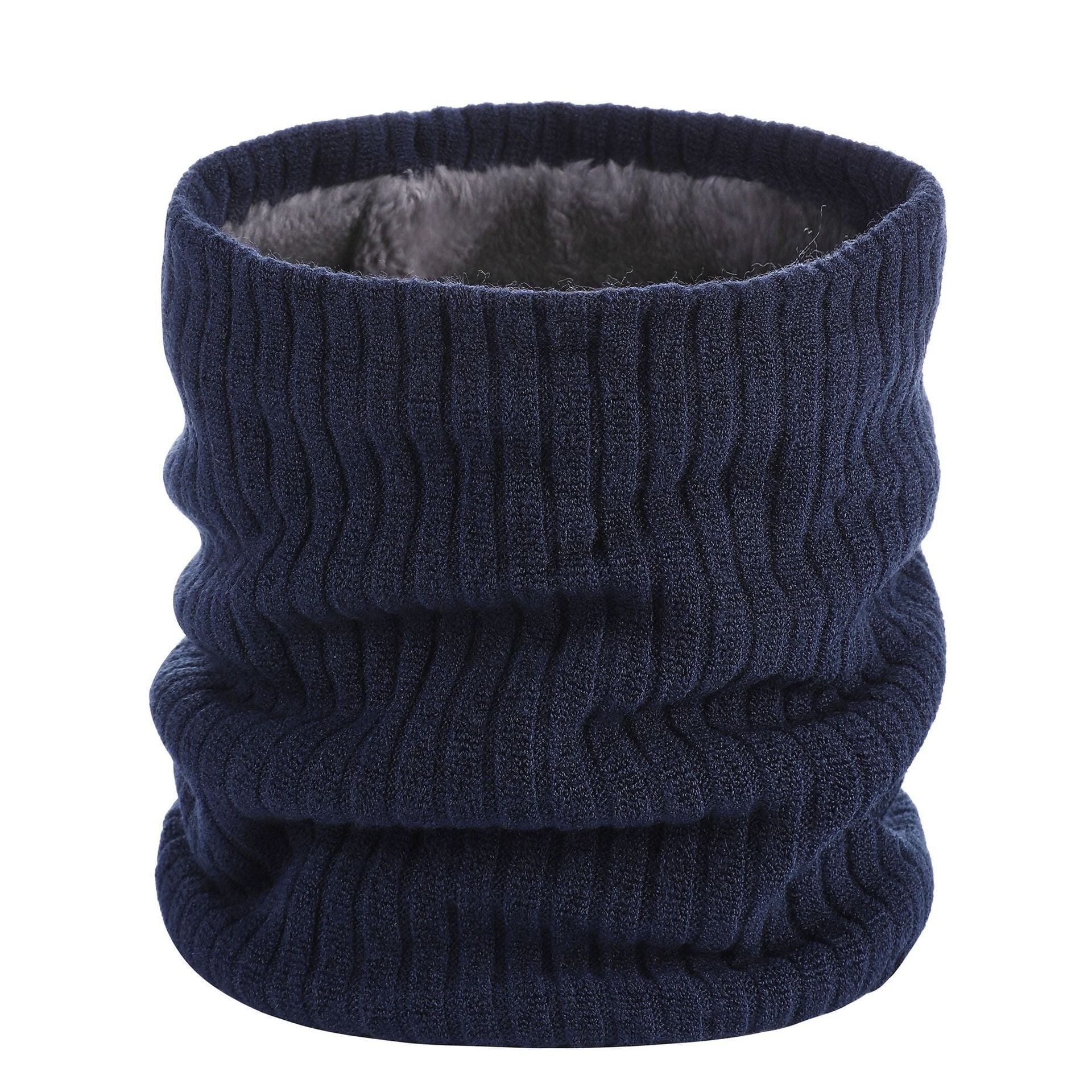BUFANDA CUELLERA WARM DE INVIERNO UNISEX GRIS OSCURO - 4