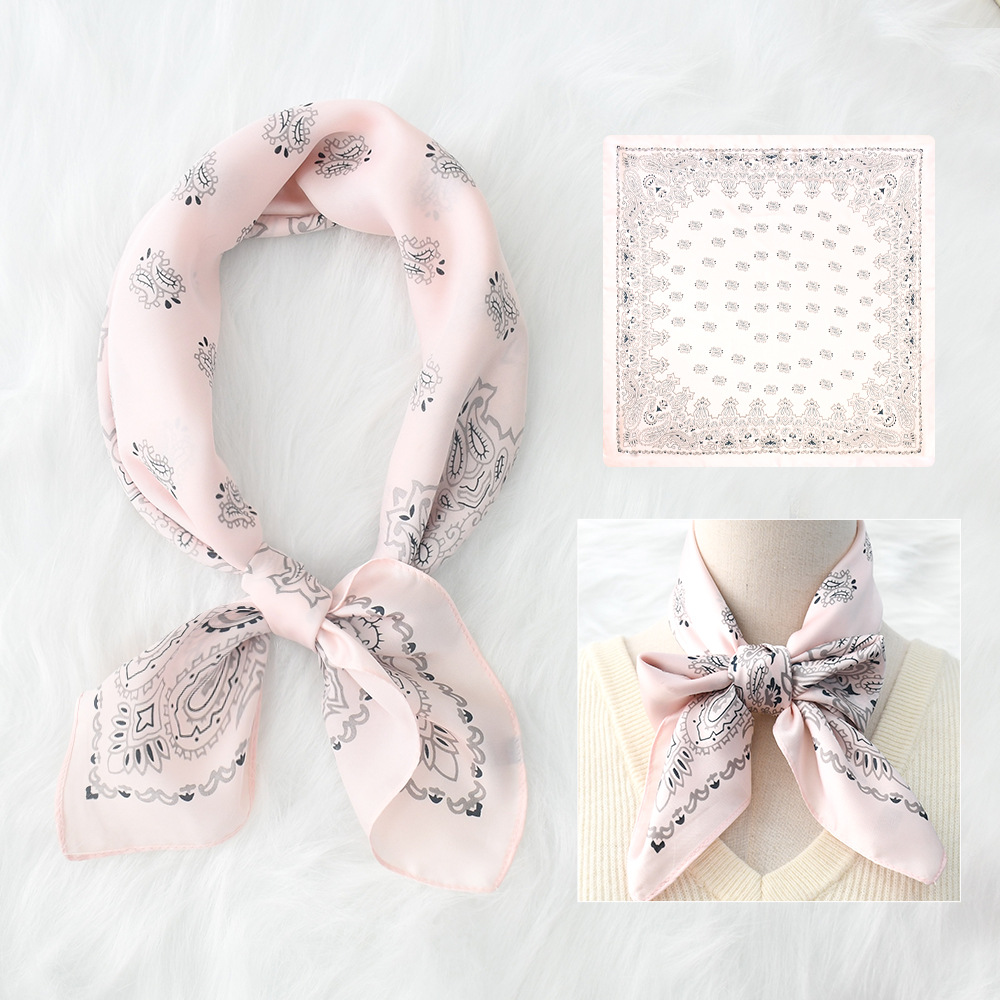 PAÑOLETA BANDANA PAÑUELO LUCIENNE ROSADO DE 70X70 CM - 3