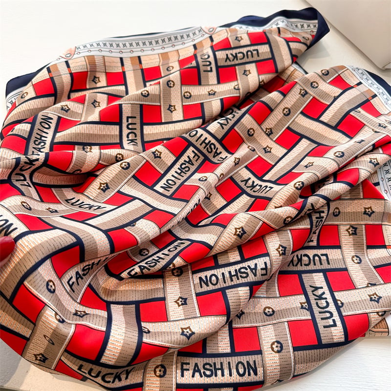 PAÑOLETA BANDANA PAÑUELO AZARO ROJO DE 90X90CM - 3