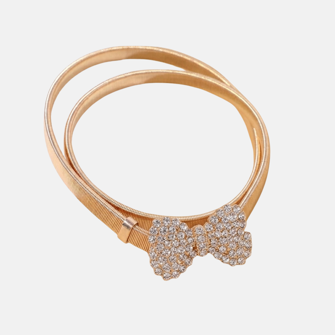CORREA LIRA ELÁSTICA CINTURÓN PARA MUJER | DORADO - 2