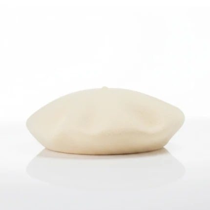 BOINA FRANCESA DE LANA UNISEX SIN COLITA - CREMA - 1