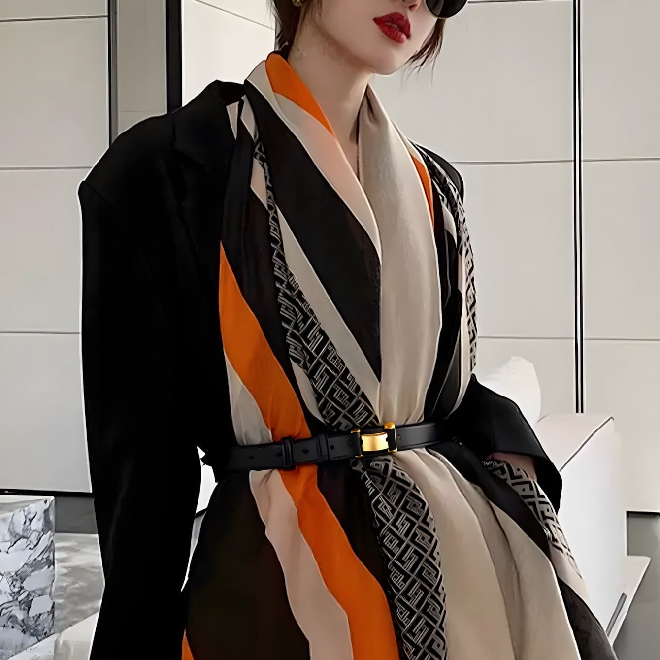 PASHMINA PUNTO HILO WALDORF DISEÑO EXCLUSIVO | BEIGE - 1