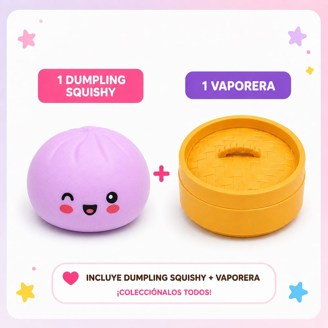 SQUISHY DUMPLING + VAPORERA ALTA CALIDAD GRANDE 8 CM ANTIESTRÉS - 2