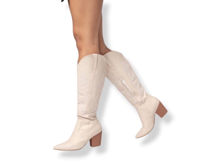 BOTAS MUJER LB LIBBY CALZADOS BEIGE TEXANA - 1