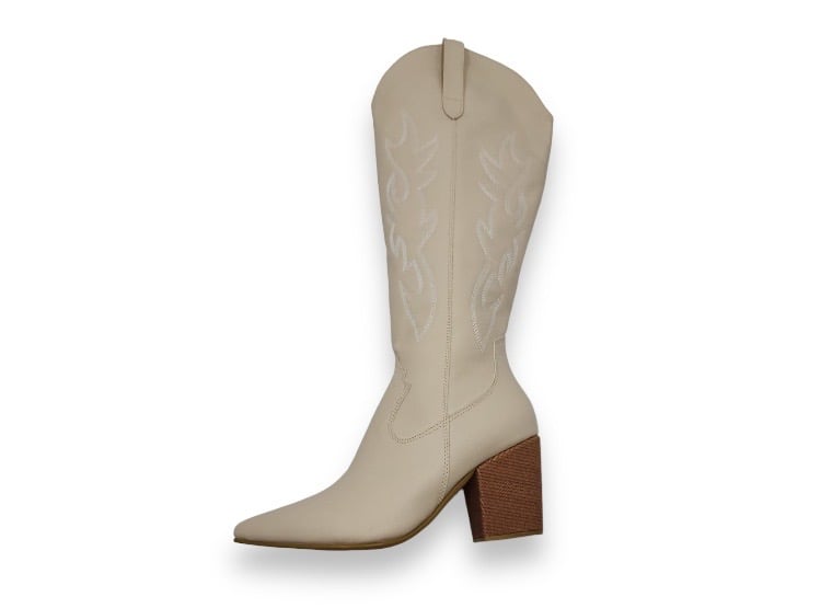 BOTAS MUJER LB LIBBY CALZADOS BEIGE TEXANA - 2