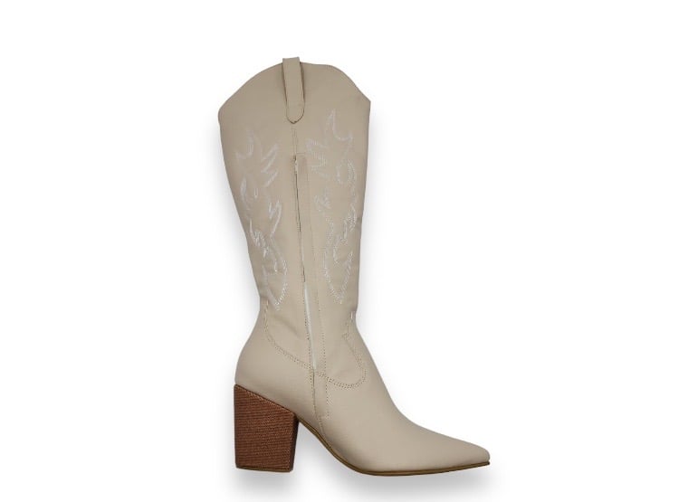 BOTAS MUJER LB LIBBY CALZADOS BEIGE TEXANA - 3