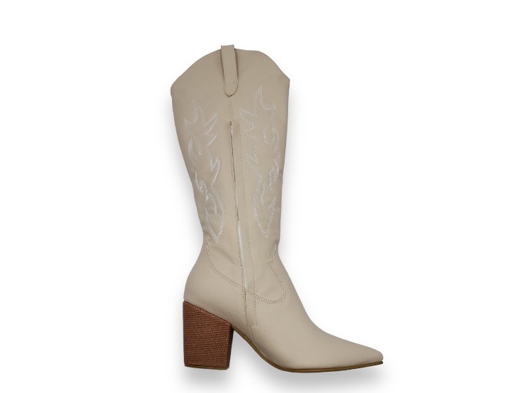BOTAS MUJER LB LIBBY CALZADOS BEIGE TEXANA - 3