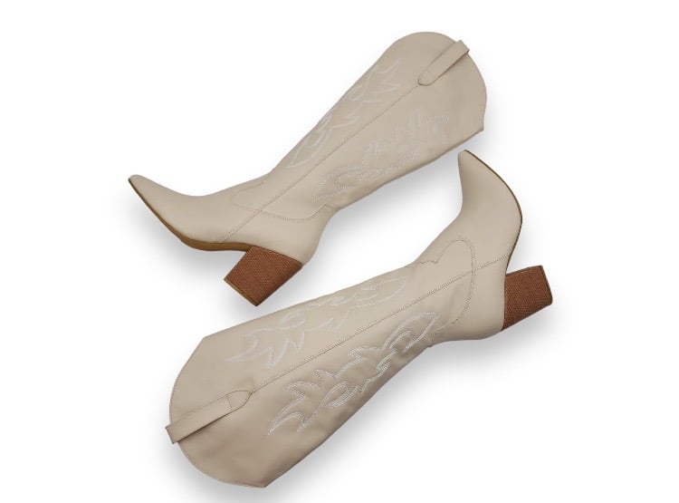 BOTAS MUJER LB LIBBY CALZADOS BEIGE TEXANA - 4