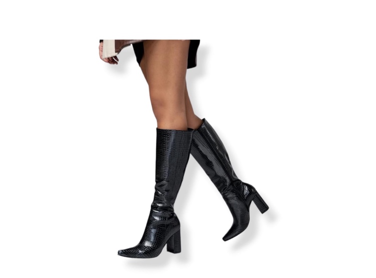 BOTAS MUJER LB LIBBY CALZADOS NEGRO BRILLANTE GRECIA - 1
