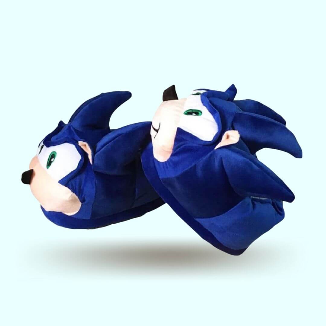 PANTUFLAS SONIC AZUL BABUCHAS PELUCHE - TALLA 29 HASTA 38 - 1