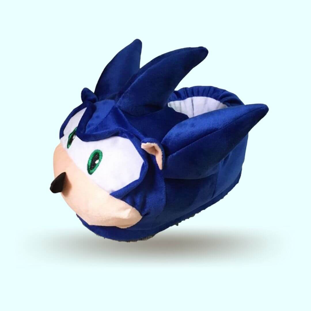 PANTUFLAS SONIC AZUL BABUCHAS PELUCHE - TALLA 29 HASTA 38 - 2